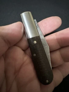 Boker Barlow M4 Sherman  Damascus Brown Burlap Slipjoint Germany Knife Folder - Picture 1 of 11