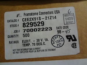 FRAMATONE Part #CEE2X91S-21Z14, CONN CARD EDGE 2X91, Date Code 98+, 10 pcs - Picture 1 of 4