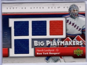 2007-08 Upper Deck Big Playmakers #BPHL Henrik Lundqvist 48/50 *S435
