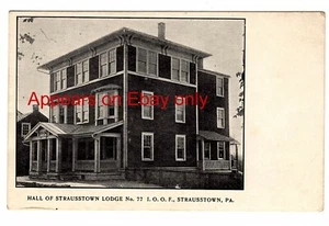 Strausstown, PA Vintage Postkarte Oddfellows Hall - Bild 1 von 1