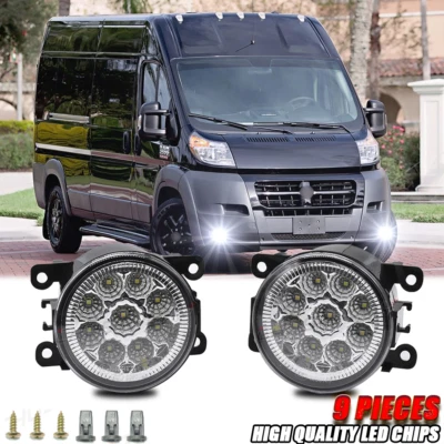 适用于 Ram Promaster 1500 2500 3500 14-21 前保险杠雾灯驾驶灯一对 — 第 1/4 张图片