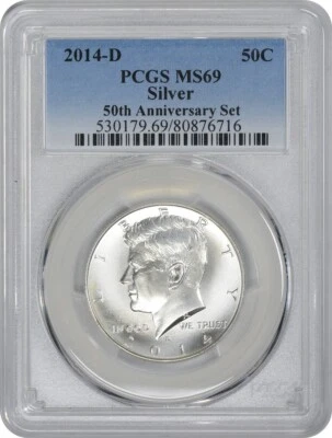 2014 Kennedy 50th Anniversary Set Blue Label (Single Coin) Half MS69 PCGS - Image 1 of 2