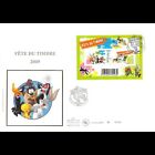 FDC GF soie - Bloc fête du timbre 2009 - Les Looney Tunes - oblit Paris 28/2/09