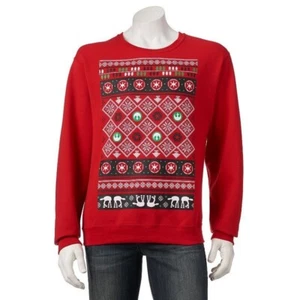 STAR WARS Fair Isle Men's CHRISTMAS SWEATSHIRT Holiday Party Attire UGLY SWEATER - Picture 1 of 1