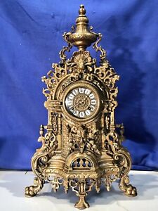 Vintage Germany 2 Bell Franz Hermle & Sons Imperial Brevettato Brass Clock,