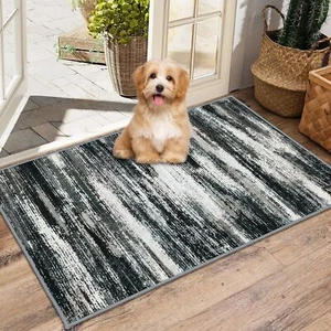 Nafall 2x3 Small Entryway Rug-Black Modern Abstract Washable Kitchen Area Rug... - Picture 1 of 6