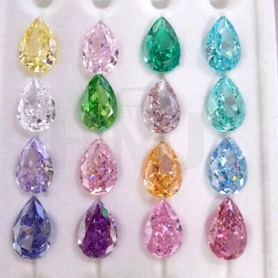 Piedra de circonita cúbica suelta diamante carbono alta calidad púrpura pera violeta circonita cúbica circonita cúbica Foto 1 de 4