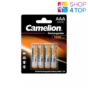 4 Camelion AAA Batteries Rechargeable 1000mAh 4BL Battery Ni - MH 1.2V HR03 New - Picture 1 of 1