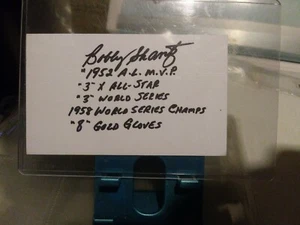 Bobby Shantz Autographed And Inscribed 3×5 Index Card - Picture 1 of 1
