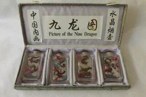 Vintage Mini Perfumes Bottles "Picture of the Nine Dragon" set of 4 - Picture 1 of 4