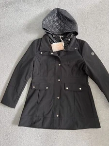 Jessica Simpson Black Water-resistant Hooded Soft Shell Raincoat Size XL BNWT - Picture 1 of 19