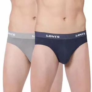 Levi’s Men’s Underwear 100% Cotton 100 CA Solid Neo Brief Snug Fit (Pack of 2)  - Picture 1 of 5