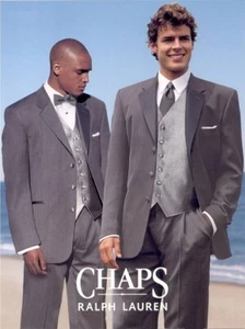 CHAPS RALPH LAUREN Steel Gray 3 Button Tuxedo Jacket with Pant Option most sizes - Picture 1 of 7
