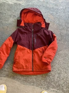 LL BEAN Ski Jacket Down Fleece Lined Hood Kids Medium 10-12 - Picture 1 of 2