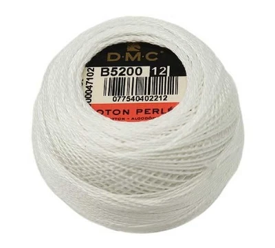 Size 12 Snow White Pearl Cotton Thread 141 Yards Soft Silky for Embroidery - Image 1 of 2