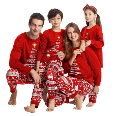 HEIKOECO Damen Herren Kinder Weihnachts Nachtwäsche Familie Pyjama Schlafanzug Hausanzug