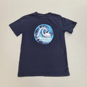 Quiksilver Shirt Boys Small Black Outdoors Comfort Beach Casual Logo Youth Kids - Picture 1 of 9