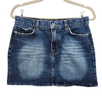 Vintage Lucky Brand Womens 6/28 Skirt Denim Jean Distressed Mini Skirt - Image 1 of 4