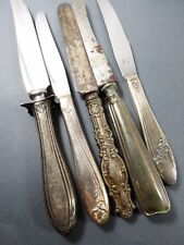 VTG Antique Mixed pattern Lot 5 Silver plate Dinner Knives & Carving