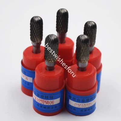 5x Cylindrical Cut Tungsten Carbide Bur Cutting Tool Die Grinder Bit 1/4" C6*10 - Image 1 of 4