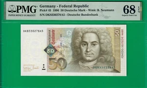 BRD 50 DM 1996, P45, gestuft von PMG Prachtstück UNC *68* EPQ! - Bild 1 von 2