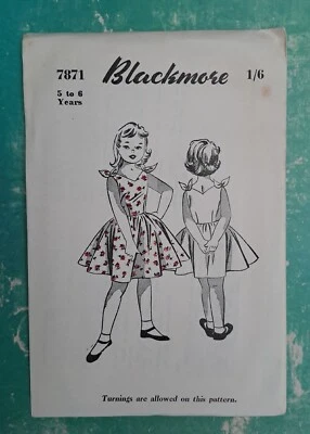 1950s Blackmore Paper Sewing Dress Pattern Vintage Girls Summer Dress 5 - 6 Yrs  - Image 1 of 2