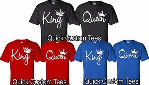 Camisetas de amor a juego para pareja - Rey y reina - Camisetas de nuevo diseño para él y ella - Imagen 1 de 5