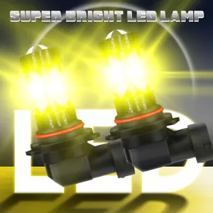 Golden Yellow 9145 H10 LED Fog Light Bulbs For Chevy Corvette C6 2005-2012 2013 - Picture 1 of 14