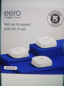 eero Pro 6E Tri-Band AXE5400 Wi-Fi 6E Router Mesh System - White (3-Pack) - Zdjęcie 1 z 3