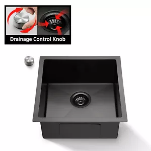 Kitchen Sink Countertop Drainage Control Basin Top/Undermount SUS304 Nano Black - Picture 1 of 12