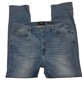 7 For All Mankind Jeans The Straight Stretch Mens Sz 44 (42x32) Blue Medium Wash - Picture 1 of 11