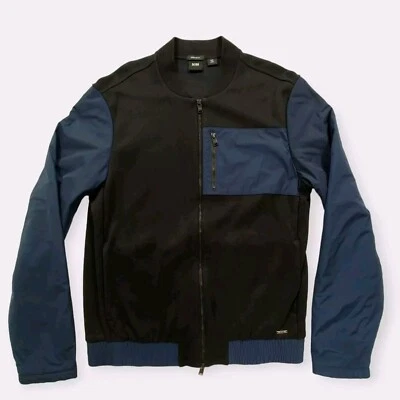 Chaqueta Bomber Hugo Boss Para Hombre M Skiles Calce Regular Cremallera Completa $228 Negra Azul Foto 1 de 4