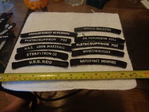 Ten (10) Different Navy Tabs or Rockers (BOX KIWI BAG#F10) - Picture 1 of 2