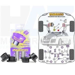 Boccole anteriori Wishbone anteriore Poly Powerflex x2 per VW Golf Mk5 GTI / R32 - Foto 1 di 4