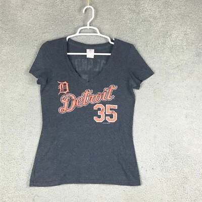 Campus Lifestyle MLB Detroit Tigers Verlander 35V Neck Short Sleeve Blue Shirt M - Image 1 of 4