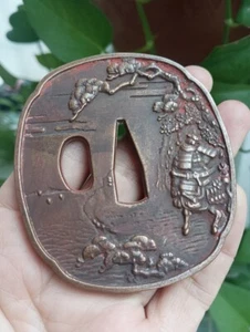 Sword's Part Tsuba Blade Brass Handguard For Japanese Warrior Katana Saber Edged - Imagen 1 de 8