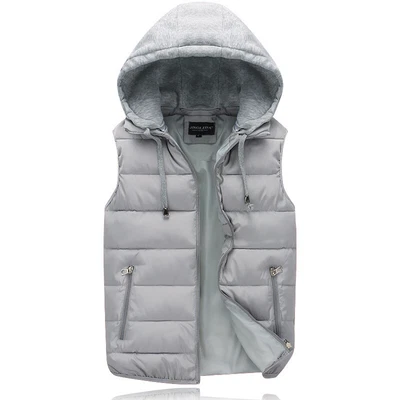 Mens Body Warmer Gilet Hoodie Hooded Contrast Hood Sleeveless Jackets Winter ⇓ - Image 1 of 4
