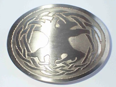 MUY ÚNICO HEBILLA DE CINTURÓN ÁRBOL DE LA VIDA CELTA NÍQUEL-PLATA GRABADO AL ÁCIDO HECHO A MANO  Foto 1 de 2