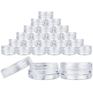 50 pcs 3 gram Clear Lid Jar cosmetic makeup cream pot container Jewelry 3g 3ml - Picture 1 of 8
