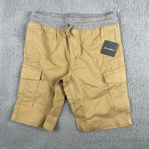 Eddie Bauer Boys Large 14 Khaki Adventurer Cargo Cotton Spandex Shorts - Picture 1 of 16