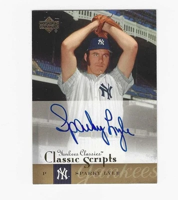 2004 UD Sparky Lyle Yankees Classic AU60 signed card NM/MT! - Image 1 of 2