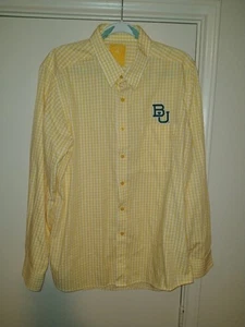 Antigua Baylor University Bears Checkered Button Down Shirt Men's sz Large - Picture 1 of 7