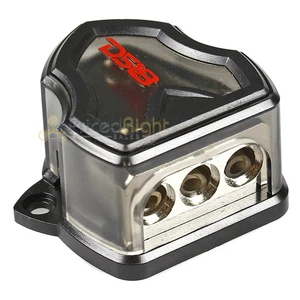 DS18 0 Gauge to 4 gauge 3 way Set Screw Ground Distribution Block AWG DB1034 - Picture 1 of 7