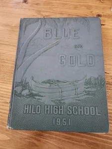 Vintage 1951 Hilo Hawaii High School Yearbook Blue And Gold And Programs - Picture 1 of 23