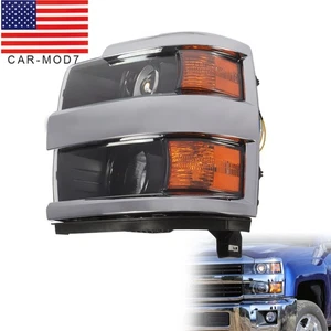 For 2015-2019 Chevy Silverado 2500HD 3500HD Halogen Projector Headlight Left LH - Picture 1 of 10