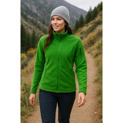 Chaqueta polar para mujer Marmot GORE Windstopper verde talla grande cremallera completa exterior Foto 1 de 4