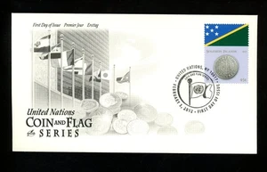 Postal History UN FDC NY #1039f Artcraft Coin Flag Series Solomon Islands 2012 - Picture 1 of 2
