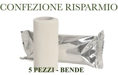 Benda ossido di zinco Confezione 5 Pz per bendaggi funzionali mt 5x 10 cm - Image 1 of 4