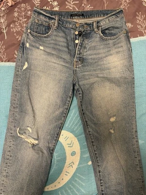 Pantalones de mezclilla azules de tiro alto Lucky Brand Drew Mom para mujer Foto 1 de 4