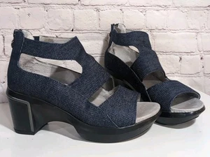 Jambu Rio Damen-Sandale Größe 6 Denim Keilabsatz Slipper Käfig Reißverschluss hinten - Bild 1 von 12